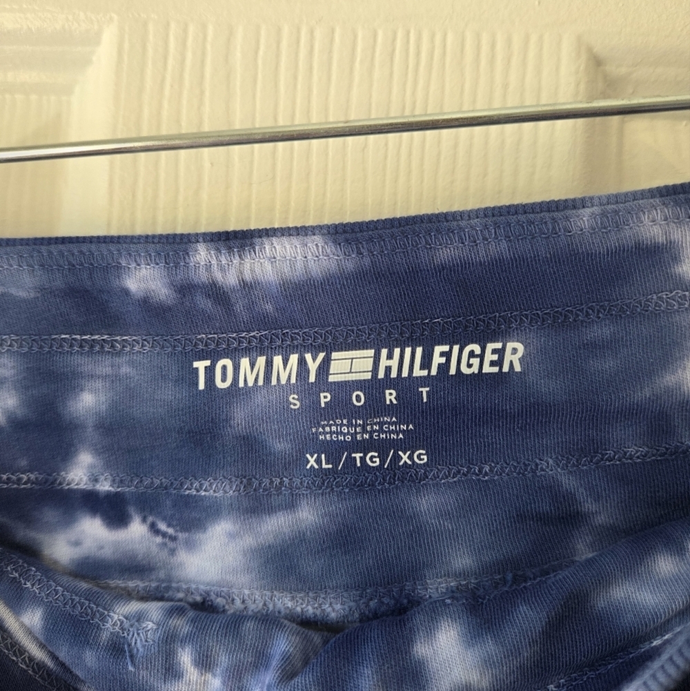 Tommy Hilfiger Mini Skirt XL 100% Cotton Tie Dye Drawstring Skirt in Sky Captain - Picture 4 of 5